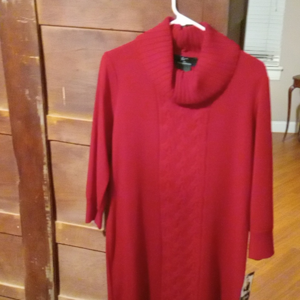 Ruby red sweater dress